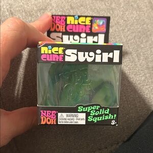 Nee Doh Nice Cube Swirl Super Solid Squish - Green